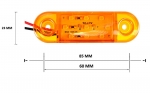 Светодиоден маркер габарит токос жълта оранжева светлина със 9 LED ЛЕД за бус ван ремарке каравана платформа 24V