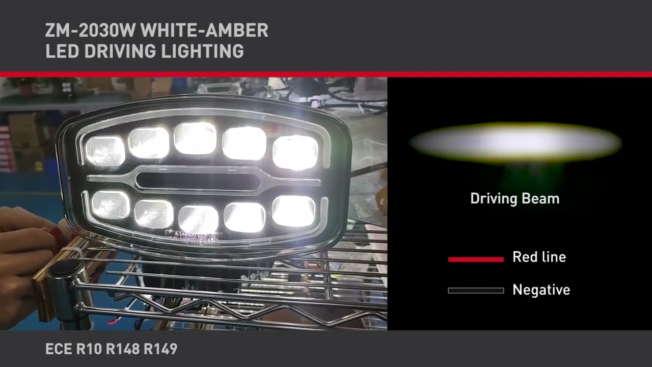 Универсален Високомощен LED ЛЕД  55W диоден фар халоген лампа 12V - 24V с DRL светлина бяло-жълто  за АТВ джип камион трактор земеделски и селскостопански машини и др.