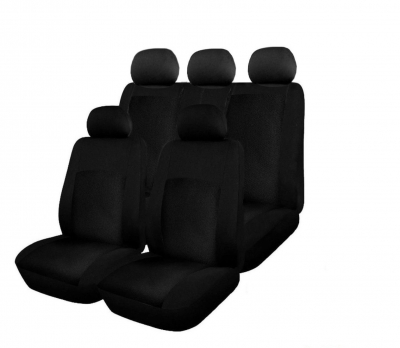 Пълен комплект авто тапицерия, калъфи за седалки за Dacia Logan I 2004-2012, Дачиа Дачия Логан II 2012+ ,  делима задна седалка с цип - черни