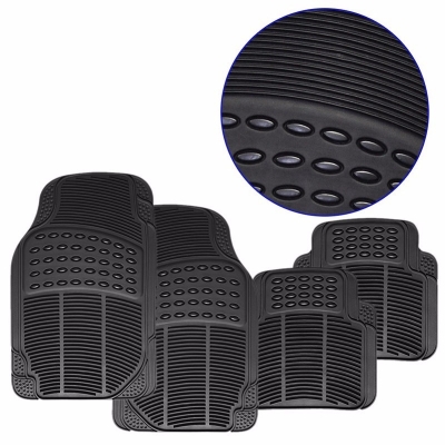Комплект гумени черни автомобилни стелки предни и задни PVC Универсални 4 броя