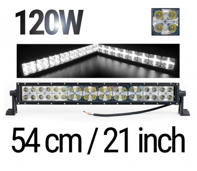 54 См Led Bar Лед Диоден Бар Прожектор Дневна Светлина CROSS DRL 120W 12V 24V