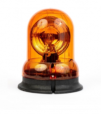 Въртяща Сигнална Аварийна Оранжева Лампа Маяк с Крушка 24V,  Ø 148mm