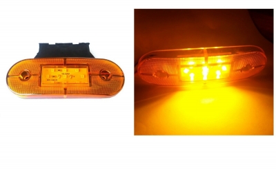 24V ЛЕД LED Оранжев Жълт Диоден Маркер Габарит Токос със 9 светодиода за камион ремарке бус ван каравана платформа