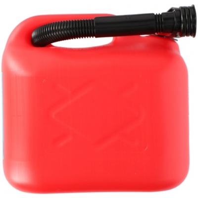 Пластмасова туба за гориво червена 5л с удължителна тръба
