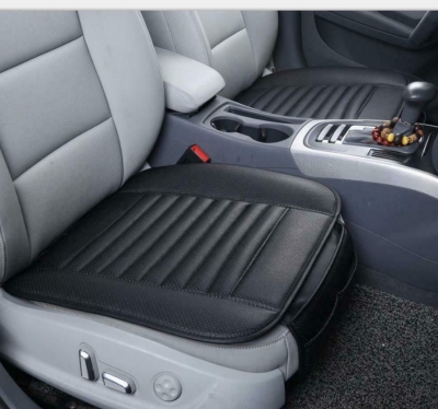 Черен универсален кожен дишаща възглавница предпазен калъф подложка протектор за седалка на автомобил от еко кожа 49 х 51 cm