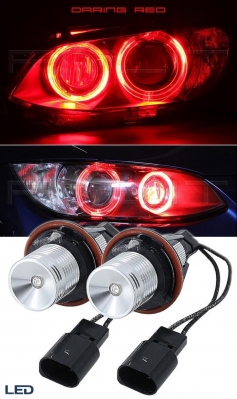 Комплект от 2 броя LED крушки Angel Eyes ангелски очи 12V-24V цвят червен за BMW с Canbus без грешки