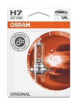 1 брой Халогенна крушка за фар Osram H7 Standard, 12V, 55W