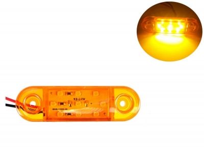 Светодиоден маркер габарит токос жълта оранжеа светлина със 9 LED ЛЕД за бус ван ремарке каравана платформа 12V