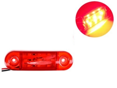 Светодиоден маркер габарит токос червена светлина със 9 LED ЛЕД за бус ван ремарке каравана платформа 12V
