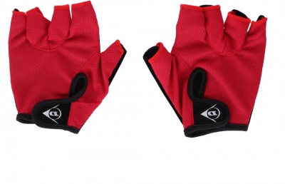 Комплект от 2 броя ръкавици за колело велосипед без пръсти червено-черно размер S DUNLOP