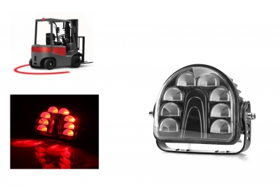 Универсална предупредителна LED ЛЕД червена светлина халоген лампа за безопасност на заден ход 10-80v 24W за мотокар електрокар с дъгова светлина