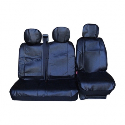 Калъфи/тапицерия за предни седалки за Opel Vivaro 2014+ / Renault Traffic, черни, еко кожа