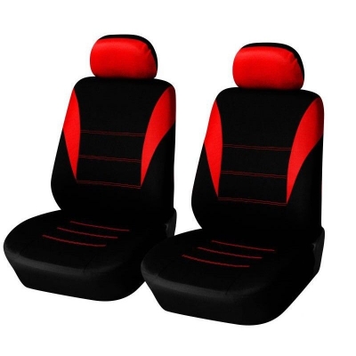 1+1 Нова универсална тапицерия за предни седалки , калъфи за предни седалки за автомобил бус ван текстил в червено-черно