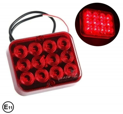 1 брой LED светодиодена спомагателна задна светлина за мъгла стоп червен подходящ за всякакви бусове каравани ремаркета и полуремаркета на 12V, E11
