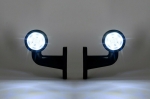 2x LED ЛЕД къси мини странични габаритни светлини тип рогче 12V 24V червено и бели за камион ремарке 2X MAR760