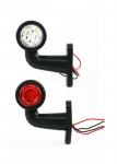 2x LED ЛЕД къси мини странични габаритни светлини тип рогче 12V 24V червено и бели за камион ремарке 2X MAR760