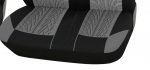 Комплект 2 + 1 тапицария/калъфи за бус/ван с шарка "грайфер" - текстил - сиво и черно - 5 части