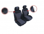 1+1 Комплект Универсални Калъфи/Тапицерия За Предни Седалки На Автомобил, Бус , Джип сиво-черно - текстил