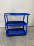 Помощна количка шкаф за инструменти на 3 нива с колелца синя