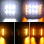 45W  Лед Бар  Халоген Аварийна Лампа Бяла + Оранжева Светлина 12-24V Dual Light Двойна Светлина Flash Блиц