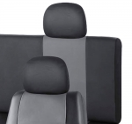 Пълен Комплект Калъфи Тапицерия За Автомобил За Предни и Задни Седалки Еко Кожа Сиво Черно 8 Части