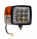 Комплект LED Фарове с Мигач, Габарит,  Подходящ за Трактор, Комбайн, Багер, Снегорин и др - 9 диода (27W,  2200-2700 lm за всяка светлина)