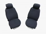 1+1 комплект плътни текстилени калъфи / тапицерия за седалки - цвят графит