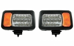 Комплект LED фарове - къси / дълги светлини, мигач, рефлектор - подходящ за трактор, комбайн, багер и др - 16 диода