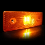 24V Диоден 4 LED ЛЕД Маркер габарит токос светлина за камиони бус ван ремарке каравана - 110 мм х 40 мм - оранжев