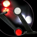 2 броя LED Диодни Странични Рогчета Маркери  Габарити Светлини За Камион Тир Ремарке 12V 24V  - бяло-червено
