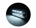 1бр - 12V/24V БЯЛ - 8 LED диоден преден маркер / токос - габаритна светлина за камиони, тирове и ремаркета - 100мм х 40мм