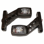 Комплект 2 броя - 14см  - LED странични гумени рогчета / маркери  Габаритни светлини за камиони, тирове и ремаркета - 12V / 24V - бяло oранжево червено