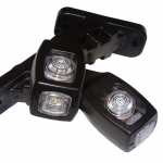 Комплект 2 броя - 14см  - LED странични гумени рогчета / маркери  Габаритни светлини за камиони, тирове и ремаркета - 12V / 24V - бяло oранжево червено