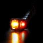 Комплект 2 броя - 185мм  - LED странични гумени рогчета / маркери. Габаритни светлини за камиони, тирове и ремаркета - 12V / 24V - бяло oранжево червено