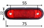 ЧЕРВЕН LED Заден Маркер Токос Габарит за Бус Платформа Камион Ремарке Автобус - 75 мм х 22мм - 24V