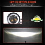 7D LED Халоген 7.5см Кръгла Диодна Работна Лампа Диоден Фар Прожектор Задна Светлина 20W 1000lm 12V/24V