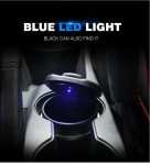 Универсални Преносим Пепелник Черен/Хром Със Синя LED Светлина За Кола/Камион/Офис