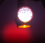 Комплект 2 броя LED Лед Габарит, Рогче, 12.5см, 12V-24V, 3 SMD Диода, Тройна Функция, Червена, Бяла, Жълта Светлина, 3D Светлинен Ефект