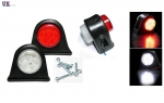 2 броя - 24V LED Гумени Диодени Странични Маркери Рогчета Светлини За Камион Ремарке Платформа Бяло Червено