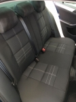 Универсална Авто тапицерия, калъфи за седалки, пълен комплект делима задна седалка с цип черна с бял шев