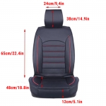 1+1 Комплект от 2 броя Универсална Кожена Тапицерия Калъфи за предни седалки Черно и Червено