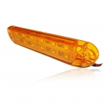 1 брой ЛЕД LED Оранжев Жълт Диоден Маркер Габарит Токос със 12 светодиода за камион ремарке бус ван каравана платформа 24V