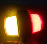 Комплект от 2 броя 12-24V висококачествени ЛЕД LED Диодни Странични Маркери, Рогчета, Светлини За Камион, Ремарке, Каравана, Кемпер АТВ и др., Неон Neon Ефект червено-оранжево