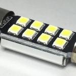 Комплект от 2 броя LED Лед Диодни Крушки 8 SMD 31мм 12V  Бяла Светлина в блистер