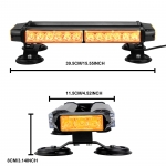 Супер мощна 30 ЛЕД LED Двустранна Аварийна Сигнална Лампа Блиц Маяк с Магнити Магнит За Пътна Помощ Платформа Снегорин 12-24V със 7 режима на работа Жълта 39.5 cm.