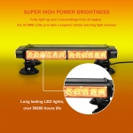 Супер мощна 30 ЛЕД LED Двустранна Аварийна Сигнална Лампа Блиц Маяк с Магнити Магнит За Пътна Помощ Платформа Снегорин 12-24V със 7 режима на работа Жълта 39.5 cm.