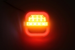 Комплект от 2 броя  LED Диодни стопове стоп задни светлини динамичен мигач 12V-24V за бус камион ТИР ремарке каравана платформа Неон Neon Ефект 95 X 97 X 34 mm