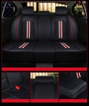 Луксозни калъфи за седалки Комплект Черна Кожена универсална тапицерия TAP786