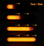 Комплект тънки ЛЕД LED светодиодни стопове стоп задна светлина с динамичен "Бягащ" Мигач Неон Neon Ефект 12V-24V