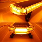 Мощна аварийна сигнална лампа 98 см LED ЛЕД блиц маяк буркан лед бар 12-24V със 16 режима на работа жълта за пътна помощ платформа снегорин багер бус ван и др.